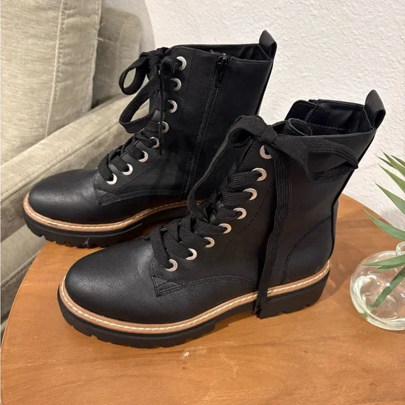 Sun + Stone Black Combat Boots - Picture 5 of 6